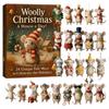 Mäuse Weihnachtskalender 24 Tage 2D Acryl-Anhänger Weihnachtsbaum-Anhänger für Urlaubsgeschenk Festival Heimdekorationen