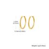 Wind stainless steel geometric large plain ring earrings plated with 18k gold simple earrings women's multi-specification 2mm, 4mm