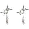Y2K Four-pointed Star Drop Dangle Earrings for Women Harajuku Creative Gothic Pearl Cross Earings Fashion Punk Jewelry Accessory