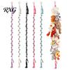 Hand Woven Toy Strap Stuffed Doll Cotton Hanging Storage Chain, Wall Mounted Organizer with Animal Rack Metal Clips, Boho Display for Kids Room