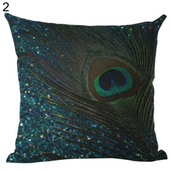 Talos Peacock Linen Throw Pillow Case Cushion Cover Sofa Bed Car Cafe Office Decor