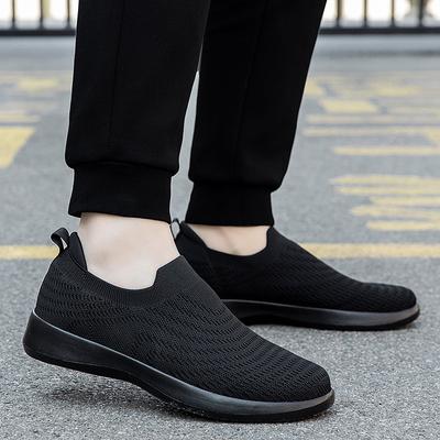 Été grande taille 46 nouvelles chaussures décontractées respirantes en maille tissée pour hommes semelle souple légères chaussures de marche à une pédale usine