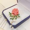 Luxury Pink Peony Pearl Brooch - Festive Retro Flower Accessory