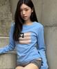 ROGIN N ROSIE Usa Banner Layered Long Sleeve Blue Gray