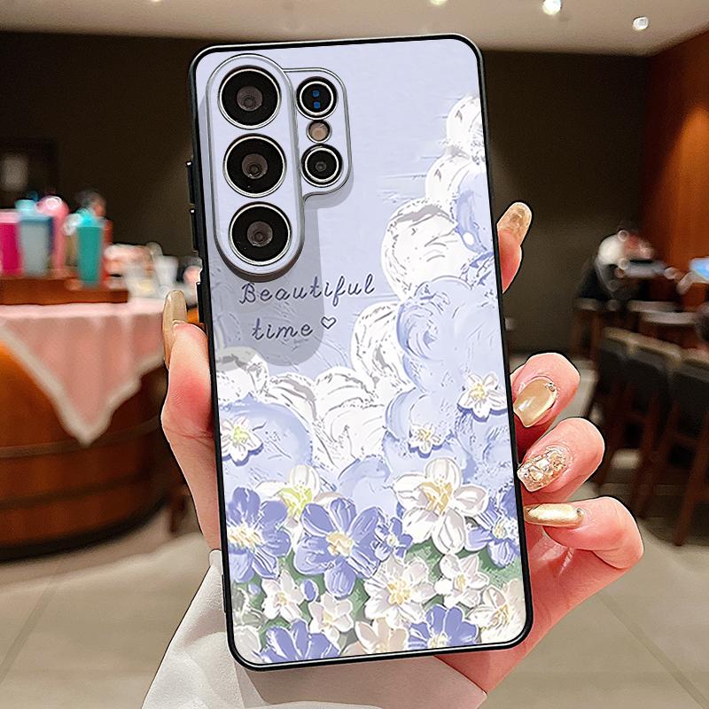 Magnetic For Magsafe Case For Samsung Galaxy S26 Ultra S25 Edge S24 Plus S23 FE S22 A17 A54 A55 A56 A57 5G Oil Painting Flowers Pattern Cover