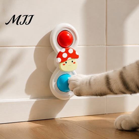 Exercise Spinner Toy for Cats Cat Spinning Ball, Suction Cup Interactive Toy, Rattle Glass Windows Ball Window Perch, Indoor Boredom