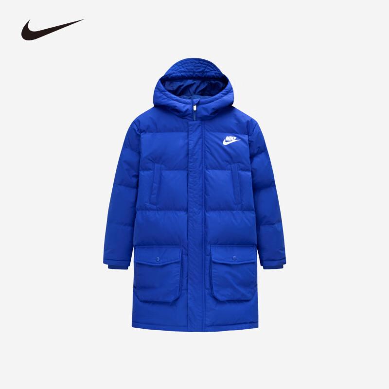 NIKE Kids' Unisex Mid-Length Hooded Down Jacket