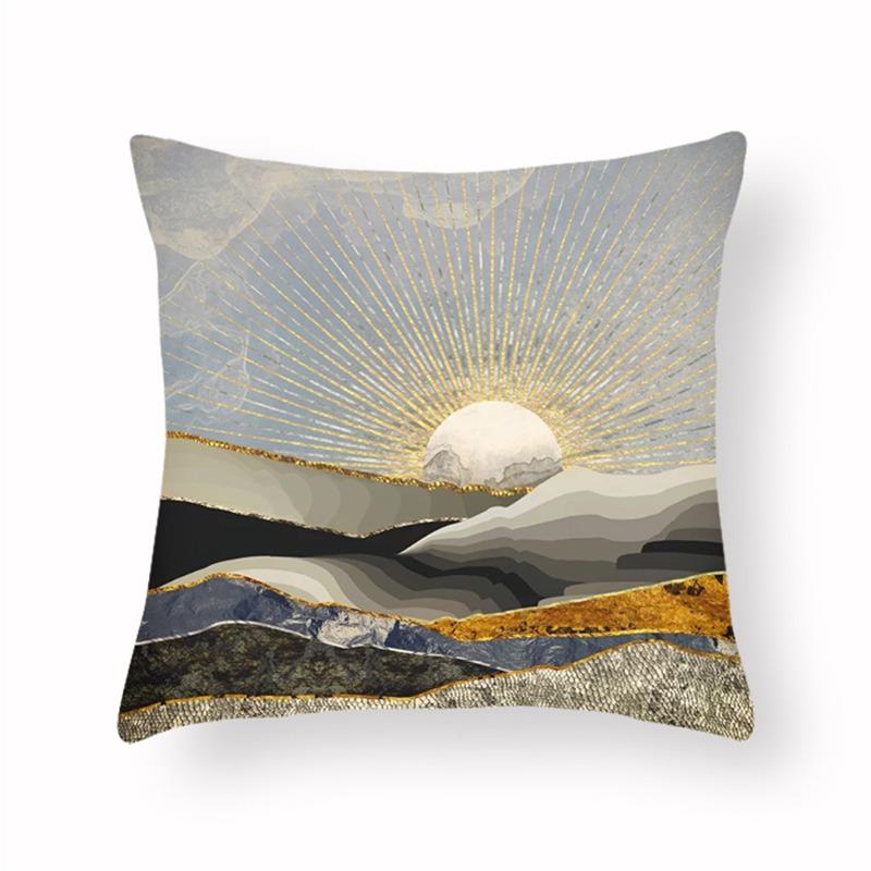 Abstract Sunrise Scenery Pillowcase Dormitory Decoration Office Living Room Sofa Home Pillowcase