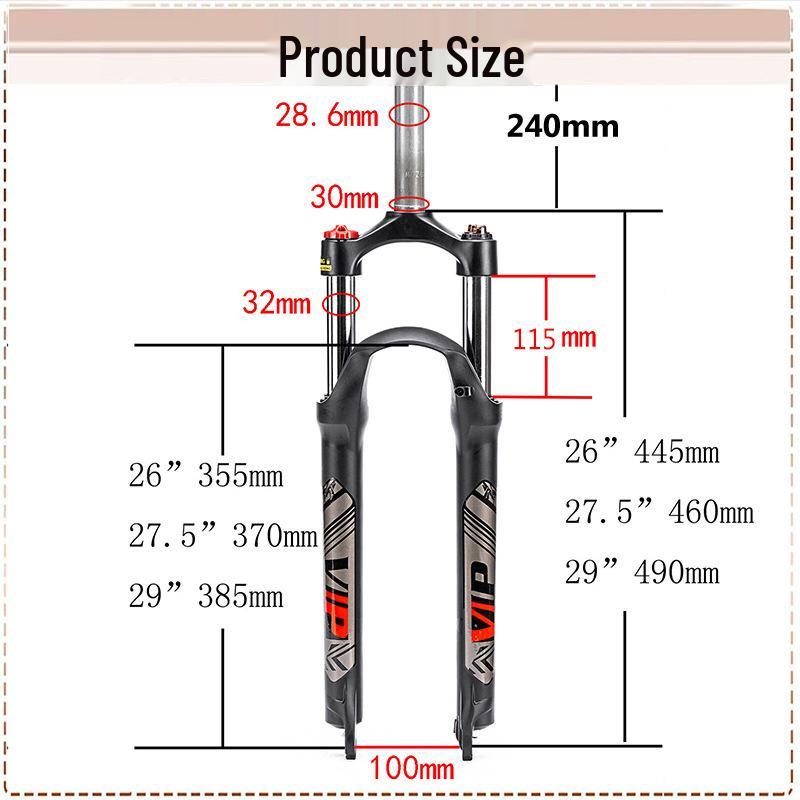 Mountain Bike Suspension Fork, Straight Tube, Mechanical Disc Brake, Available in 26/27.5/29 inches