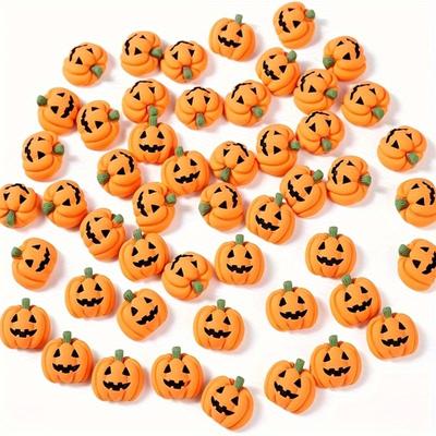 Halloween Resin Pumpkin Charms - Mini Flatback DIY Decor, Decor for Vase Fillers, Phone Cases, Fridge & Table - Durable Resin