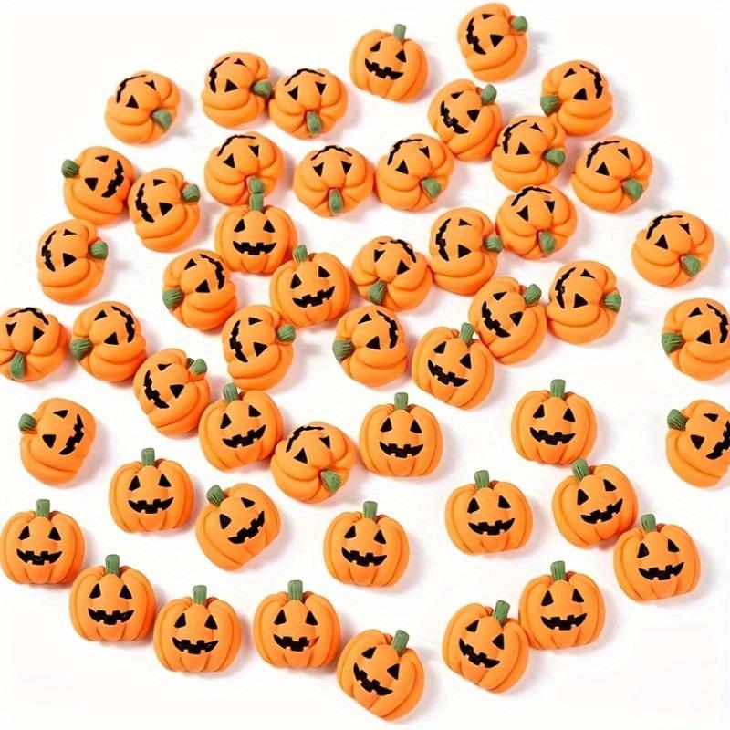 Halloween Resin Pumpkin Charms - Mini Flatback DIY Decor, Decor for Vase Fillers, Phone Cases, Fridge & Table - Durable Resin