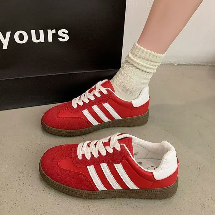 Dámské nové podzimní všestranné retro plátěnky z měkké kůže, platformové ležérní sportovní boty pro ženy