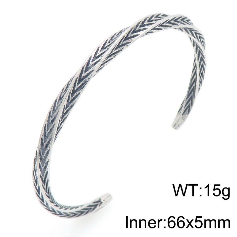 2026 Винтажный браслет-завиток Мёбиуса, Viking Personality Luhn Rune Неуказанный C-Type Титановая сталь Мужской браслет Resizable