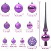 Christmas Ornament Set with 150 LEDs 61 pcs Purple Plastic