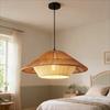 JOYINLED Boho Rattan Chandelier Japanese Wabi Sabi Woven Pendant Light 50CM For Restaurant Kitchen Living Dining Room Home Lamp