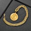 2026 Retro Niche Personalized 18K Gold Round Brand Lace Rose Necklace for Men and Women To Wear Pendant Gift