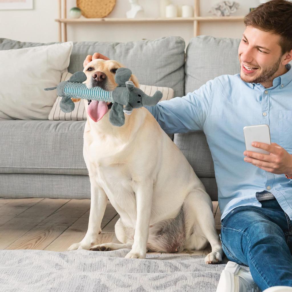 Dog Squeak Toy Animal Shaped Soft Chew Toys For Dogs Plush With Sound Squeaker Teeth-Cleaning Chewing Biting Small Medium Large