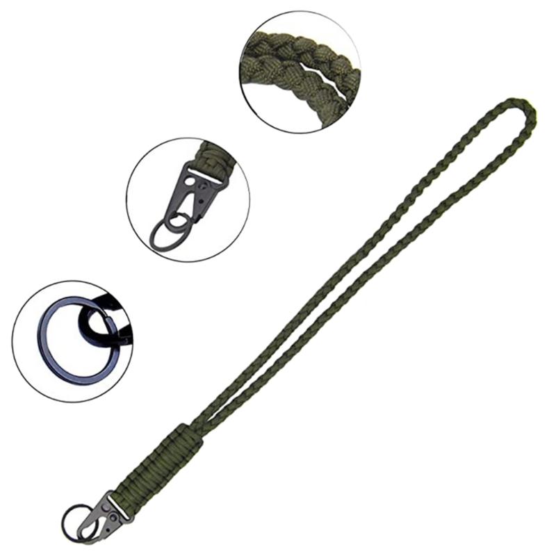 2 Stück Paracord Schlüsselanhänger mit Karabiner Paracord Halsband Schlüsselanhänger Strapazierfähiges geflochtenes Seil Halskette Schlüsselanhänger