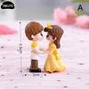 2pcs/set Mini Stool Lovers Couple Animals House Tree Fairy Garden Miniatures DIY Micro Landscape Decor Terrarium Action Figures