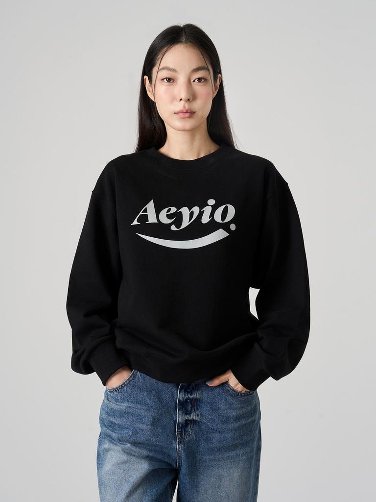 Eiwaioseutyudio Big Logo Oversized Sweatshirt_Black