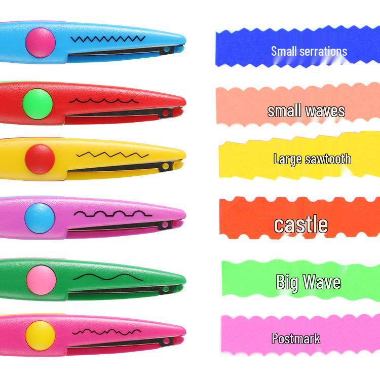 Children's Safety Scalloped Craft Scissors for DIY Scrapbooking and Art, Ages 3-6