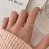 925 Sterling Silver Plated Mobius Open Ring - Pinky/Index Finger, Minimalist Luxury Plain Band