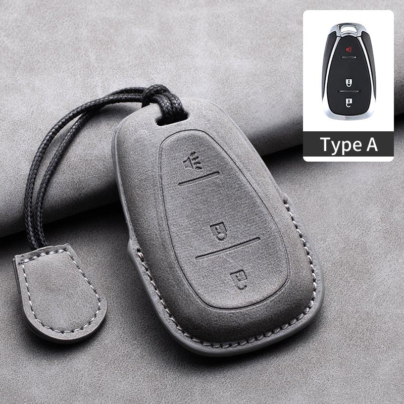 Leather Car Key Case Cover Protective Shell For Chevrolet Chevy Malibu Camaro Cruze Traverse Spark Equinox Sonic Volt Keychain