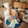 Colorful Deer,Round Area Rug,Carpet Rug for Living Room Bedroom Sofa Playroom Decor,Non-slip Floor Mat