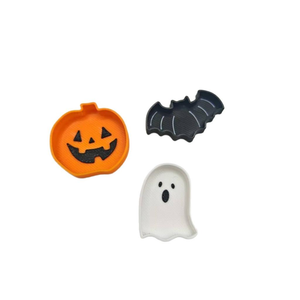 3D Printed Halloween Pumpkin Ghost Jewelry Tray, Creative Dish Holder, Holiday Decor Gift, Multi-Purpose Desk Organizer