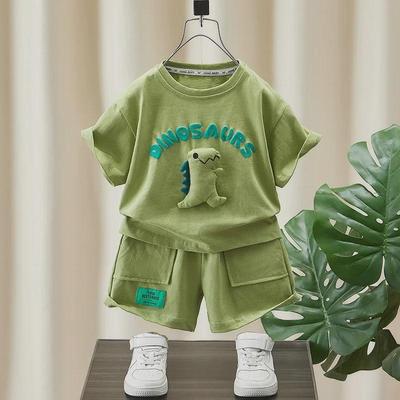 Boys' Summer Cotton Suit: Short-Sleeved Top & Shorts - Trendy Children's Sportswear Two-Piece Set