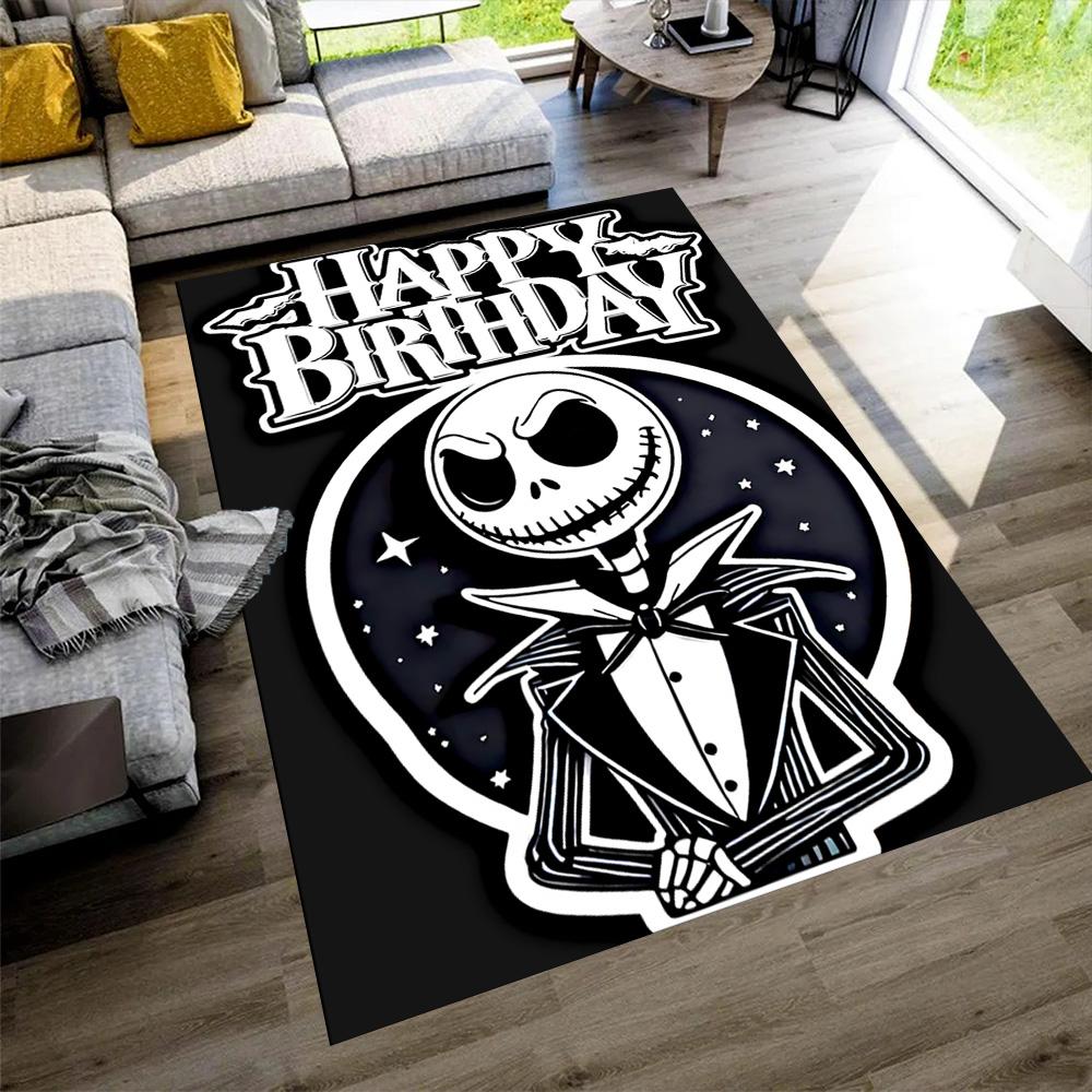 Jack Skellington Area Rug Suitable for Kitchen Dormitory Game Room Foyer Antislip Carpet Decorate Offices Best for Christmas