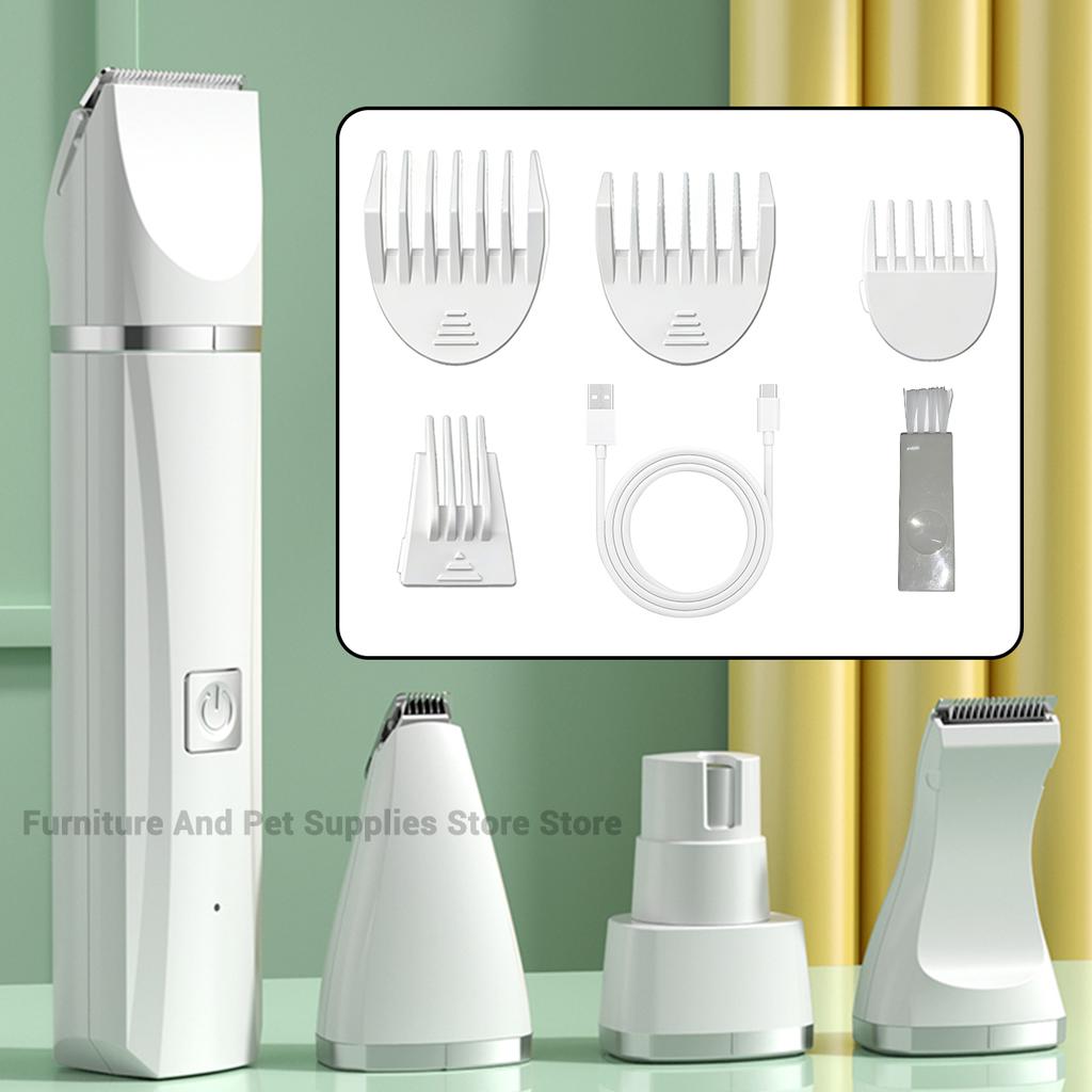 Professional 4-in-1 Electric Pet Grooming Tool Set Dog Hair Clippers USB Rechargeable Pets Haircut Trimmer Shaver Cats Supplies