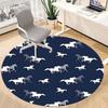 1PCHorse Pattern Office Round Area Rug, Indoor Mat Suitable For Office, Under Office Chairs Bedroom Living Room Home Decor, Room Deco034
