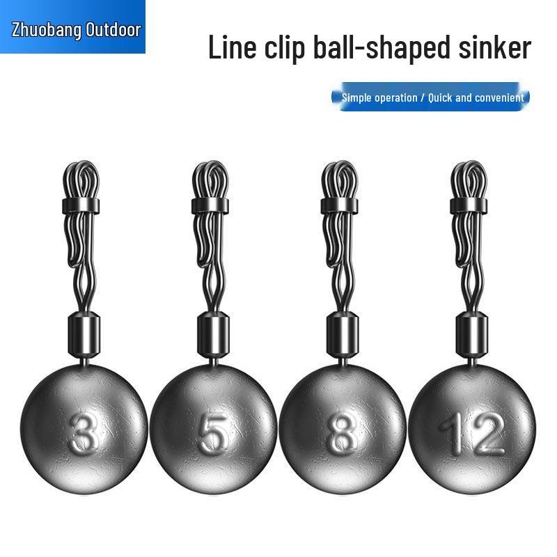 Detachable Ball-Shaped Running Lead Sinker 2-20g: Anti-Drift Line Clip for Fast Bottom Finding and Wild Fishing
