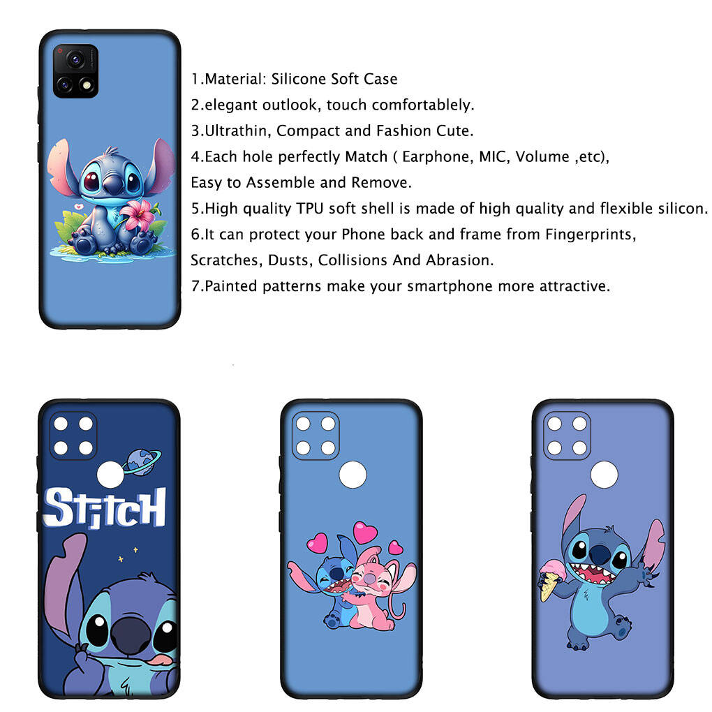 Cover for iPhone 17 16 15 Xiaomi Poco Redmi Note 14 13 12 Pro Max 9 16e Samsung Galaxy S25 S24 S23 OPPO Huawei Blue Lilo Pink Stitch Anime Phone Case