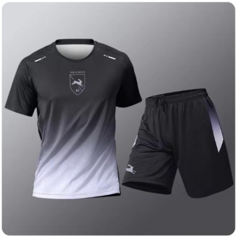 Sommer Fitness Herren Laufshirt mit kurzen Ärmeln + Shorts Zweiteiliges Set Sportbekleidung Lässig Fitness Sport Schnelltrocknende Sets