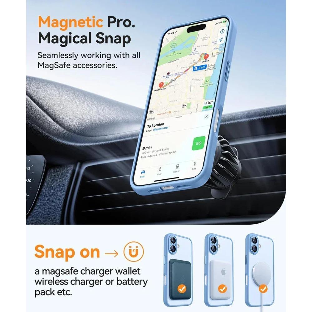Magnetic Matte Translucent Armor Shockproof Case For iPhone 17 16 15 14 13 12 11 Pro Max Plus For Magsafe Wireless Charge Cover