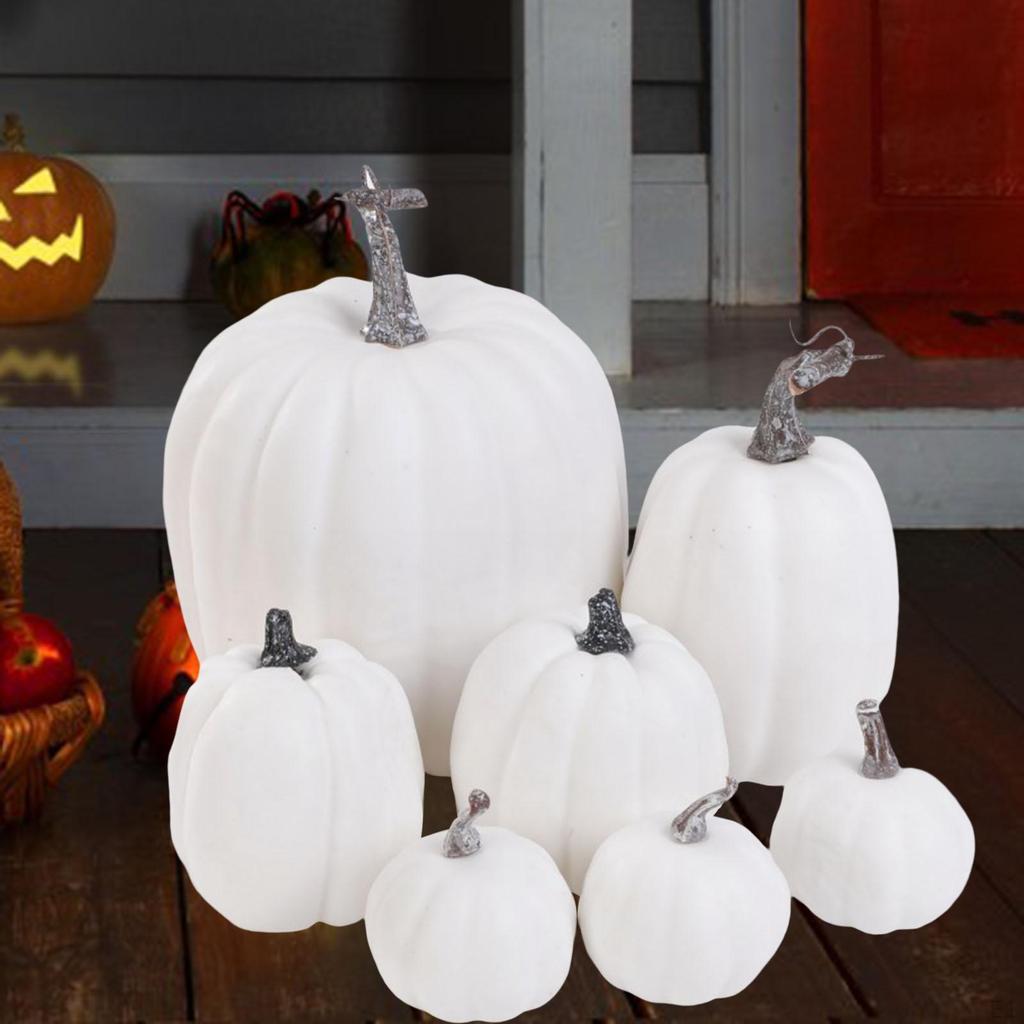 7Pcs Decorative Pumpkin Artificial Decoration Statue Decor for