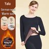 Yalu Damen Fleecegefüttertes Thermounterwäsche-Set aus Wollmischung