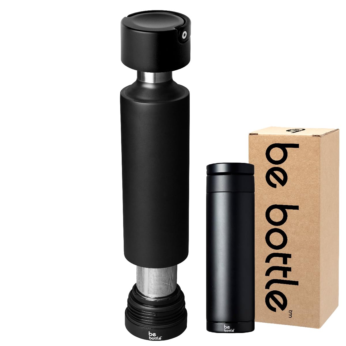 

Be Bottle Stainless Steel Bottle with Removable and Washable Tea Vacuum Easy to Water Authorized Distributor 498ml, 2-Way Bottom, Strainer, Insulated,