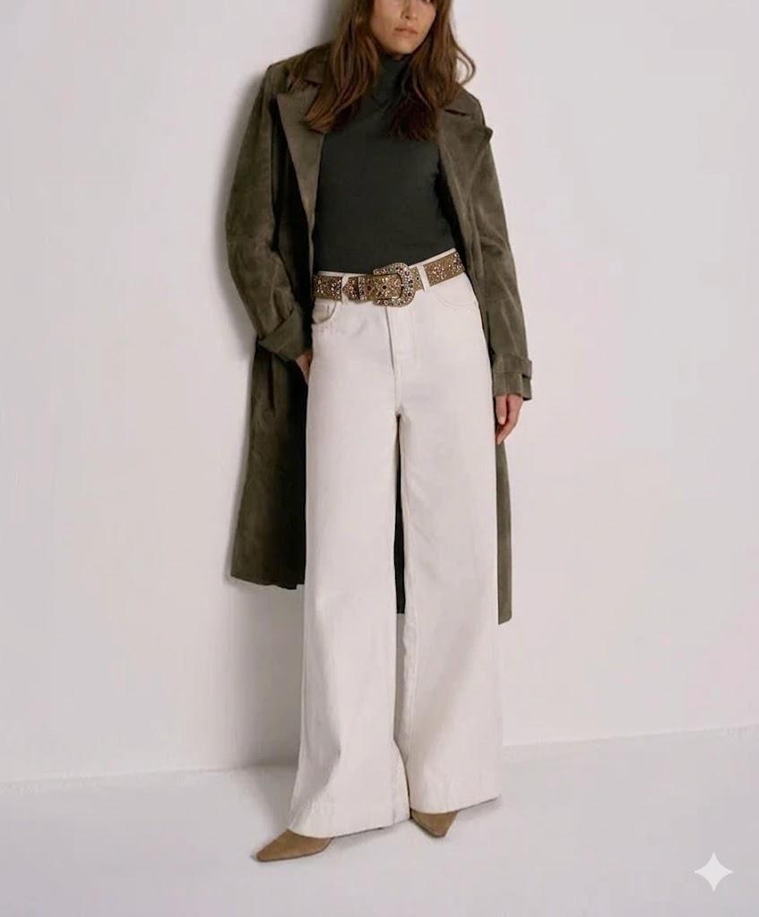 Stylish Women's Trench Coat Soft Fit Green Suede Real Lambskin Leather Handmade