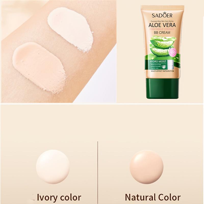Aloe Vera BB Cream – Feuchtigkeitsspendende und kaschierende Foundation, wasserfest, leichte Deckkraft, für alle Hauttypen, feuchtigkeitsspendende Formel mit Aloe-Extrakt