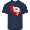 Curled Canada Flag Canadian Day Football Kids T-Shirt Childrens