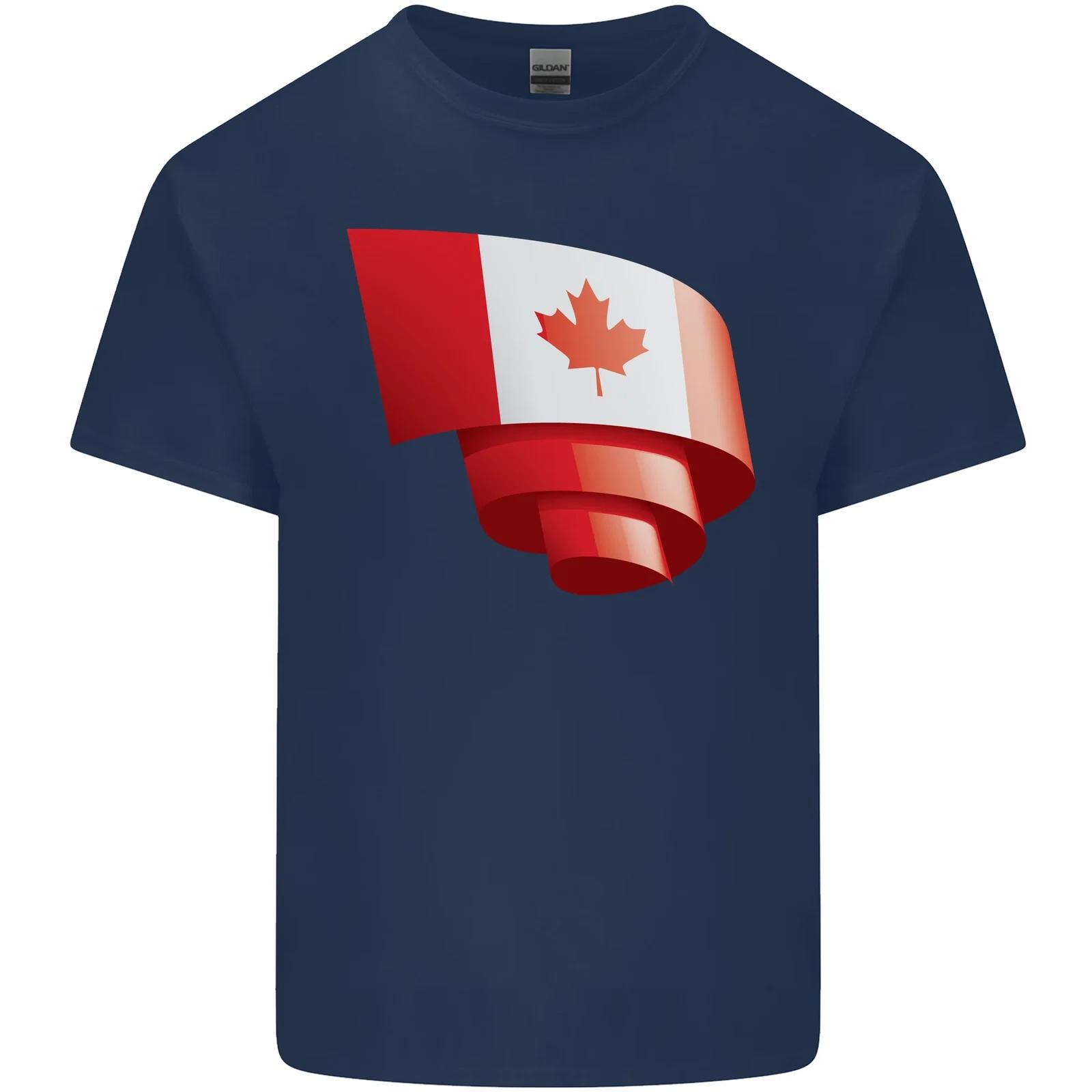 Curled Canada Flag Canadian Day Football Kids T-Shirt Childrens XL