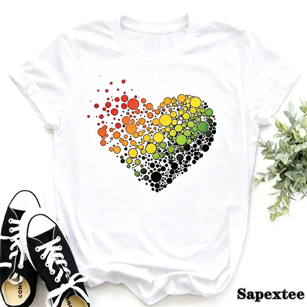 2027 New Finger Heart T Shirt Unisex Tops Korean Ulzzang Graphic Tees Unisex Fashion Unisexs T Shirts 90s Girls Black Shirt