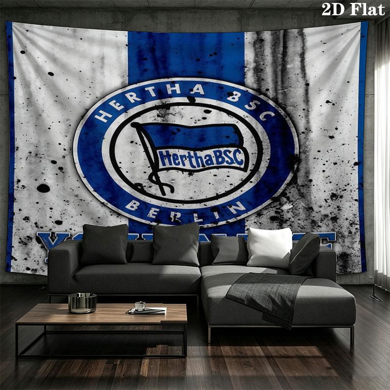 Hertha BSC Custom Name Wall Tapestry Aesthetic Wall Hanging Printed Fabric Blanket Decorative Tapestries for Bedroom Living Room Home Decor
