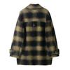 Womens Plaid Wool Blend Short Coat Loose Fit Turn Down Collar Single Breasted Casual Outerwear
