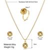 Gold Color Alloy Metal Twist Lucky Knot Earrings Necklace Ring Zircon Set for Women Girls Trendy Geometric Vintage Accesories