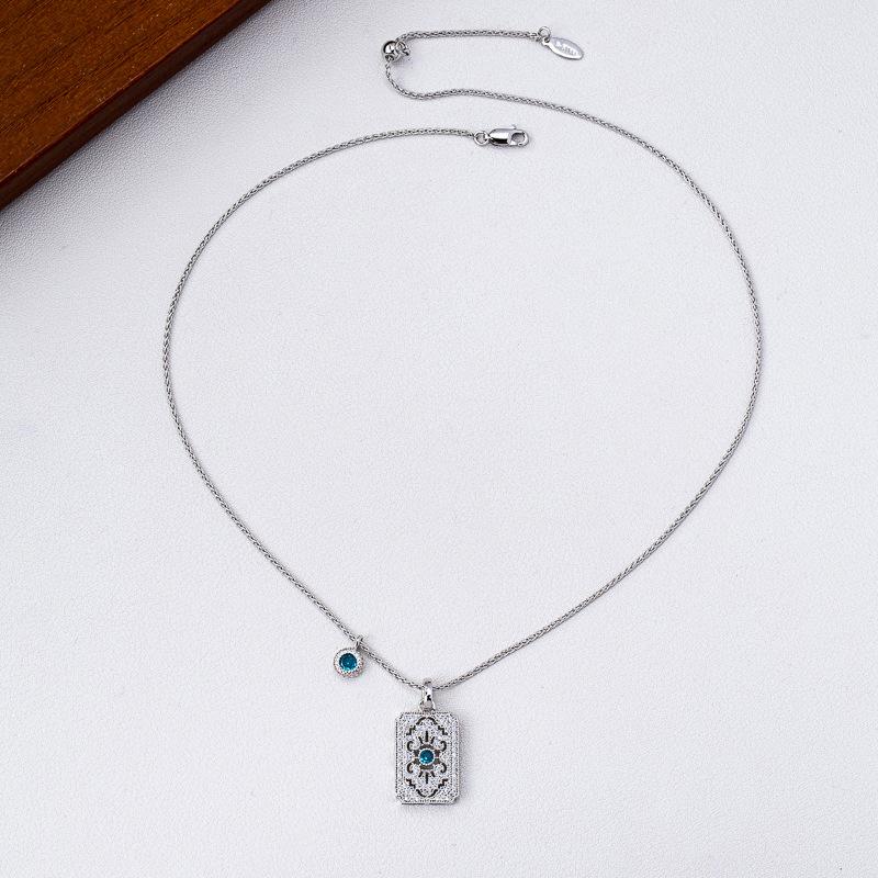 Popular medieval full thinking zircon no matter brand necklace pendant new fashion light luxury women's niche collarbone chain