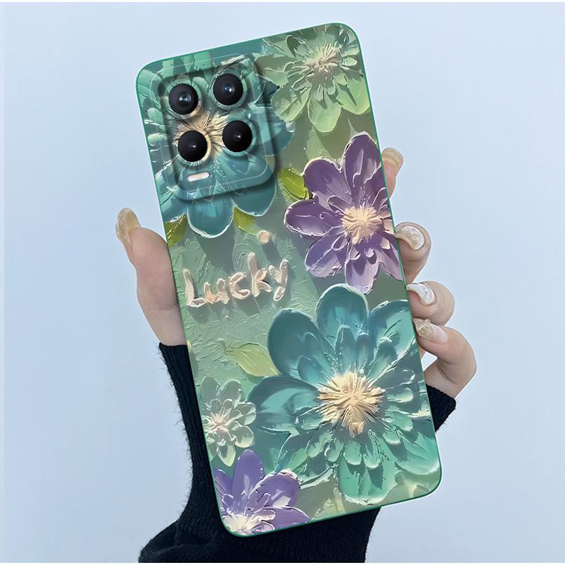 For Realme 8 Pro / Realme 8 4G 5G Phone Case Simplicity Flower Liquid Silicone Cover Realme8 8Pro RMX3085 RMX3081 RMX3241 Fundas